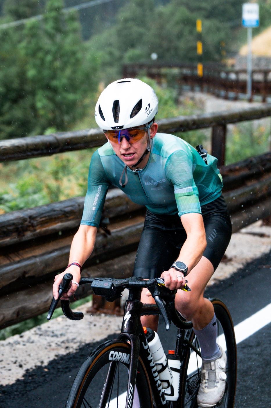 Victoria Stansfield riding the Tour du Mont Blanc