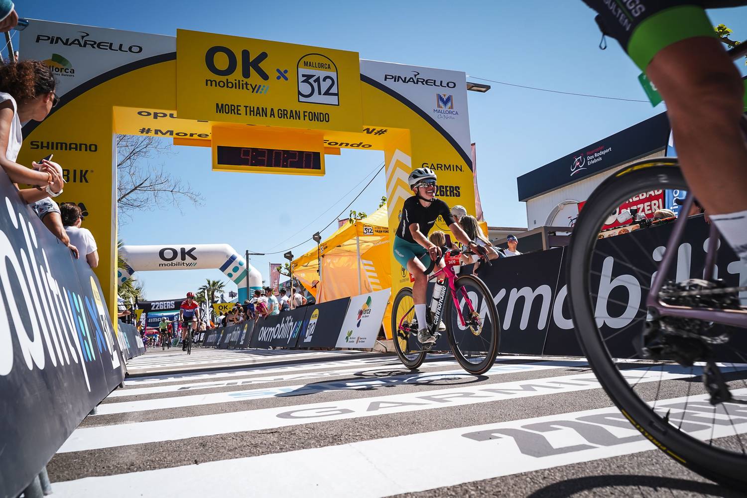 Victoria Stansfield crossing the finish line at the Mallorca 312